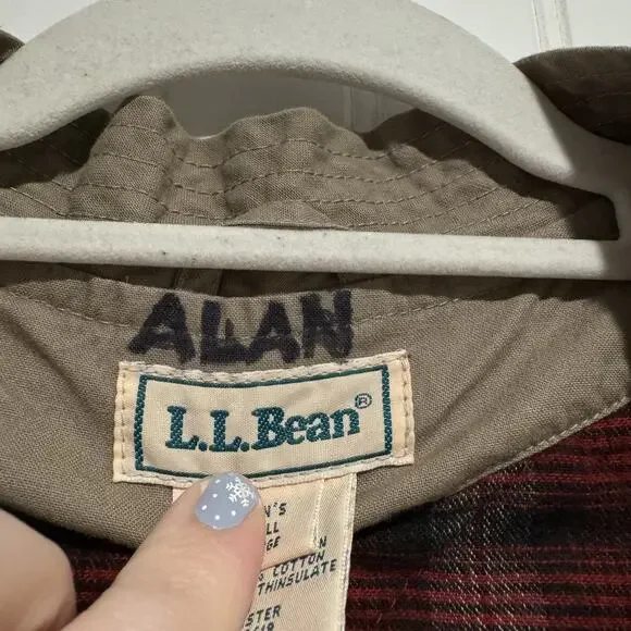 Vintage LL Bean Plaid Lined Utility Vest Fishing Hunting Mens Large Tall - Picture 5 of 8